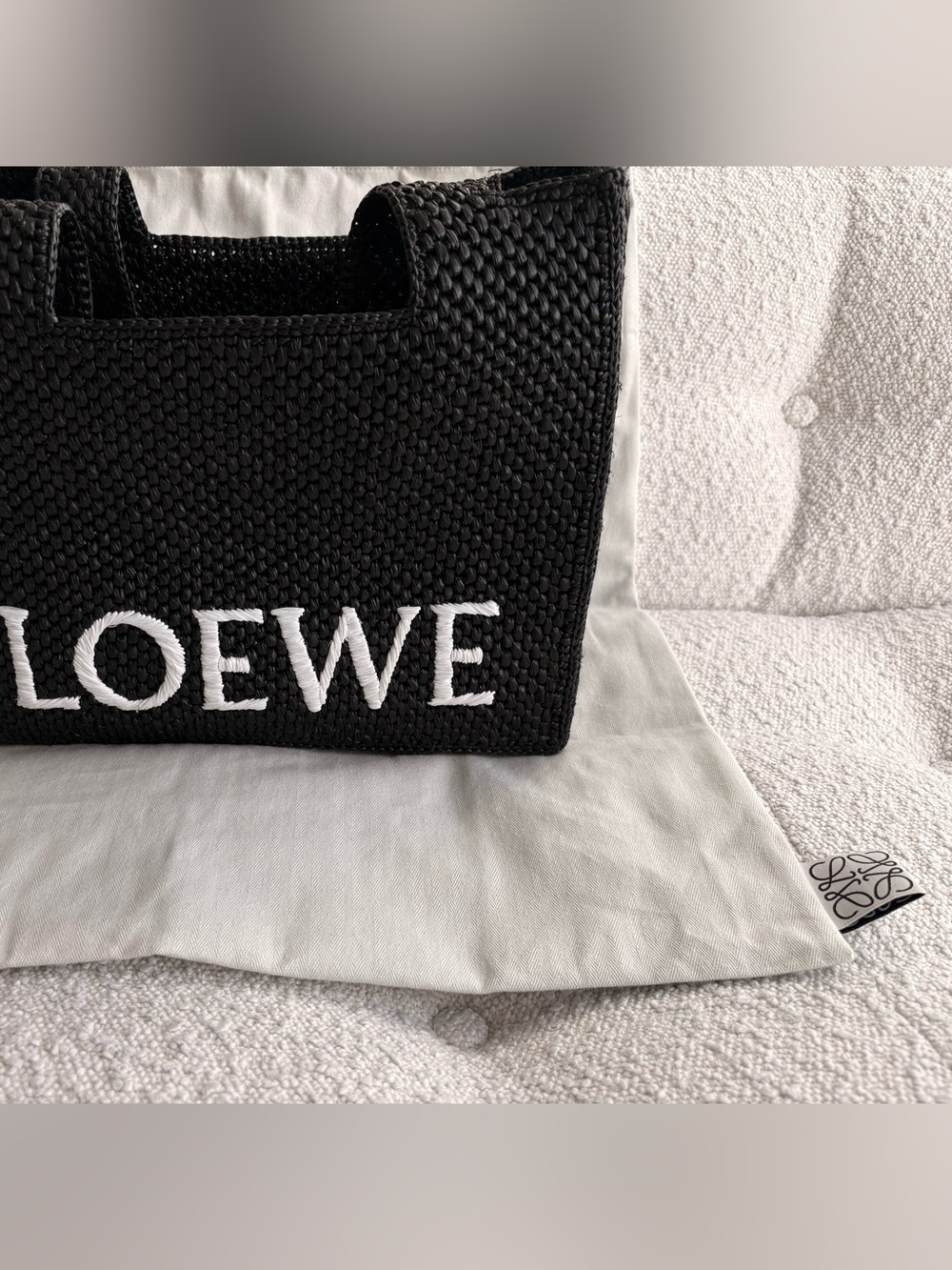 Loewe Black Woven Logo Medium Tote - Picture 7 of 7